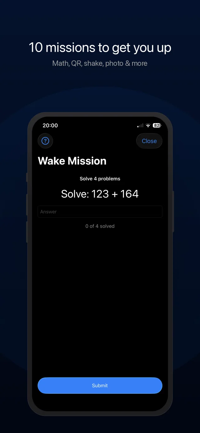 A Rouse wake-up mission requiring interaction before the alarm dismisses